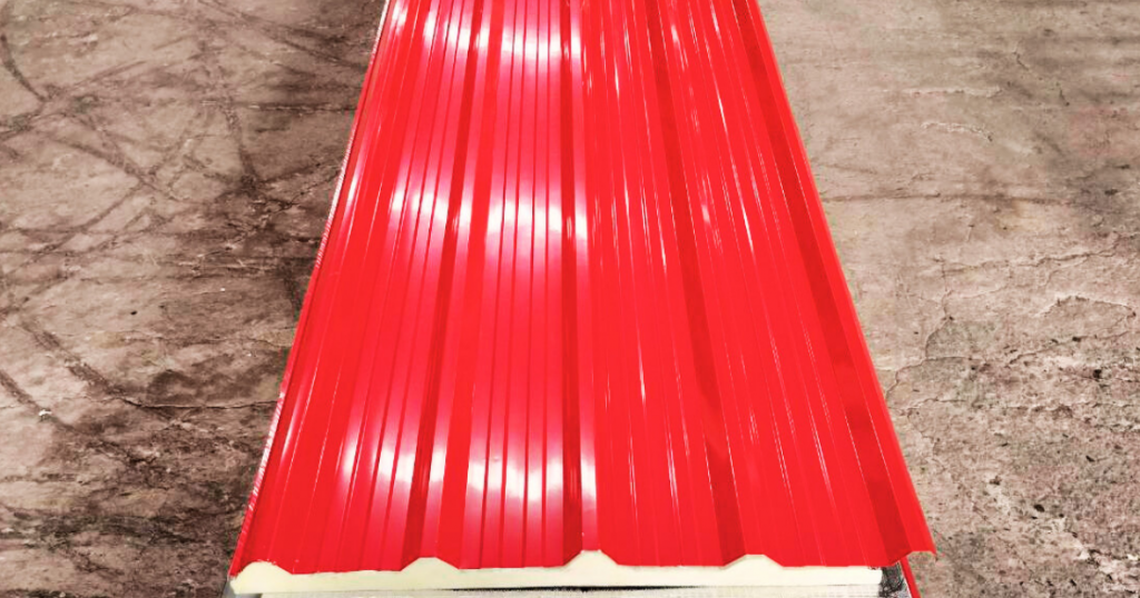 แผ่นหลังคาเมทัลชีท (metal sheet) ลอนมาตรฐาน สีแดง